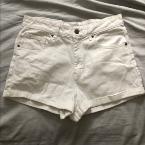 White jean shorts